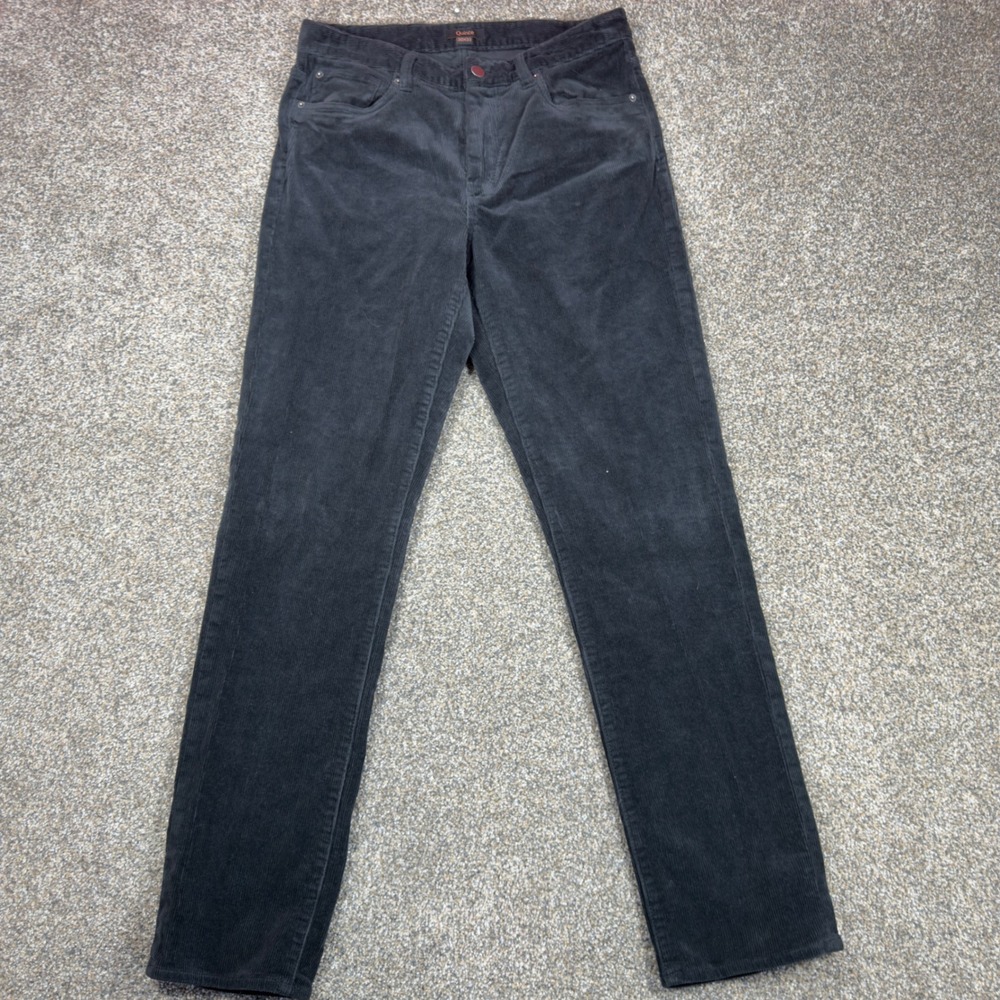 Quince Organic Cotton Corduroy Pants Womens 30 Black Straight Leg Capsule Casual